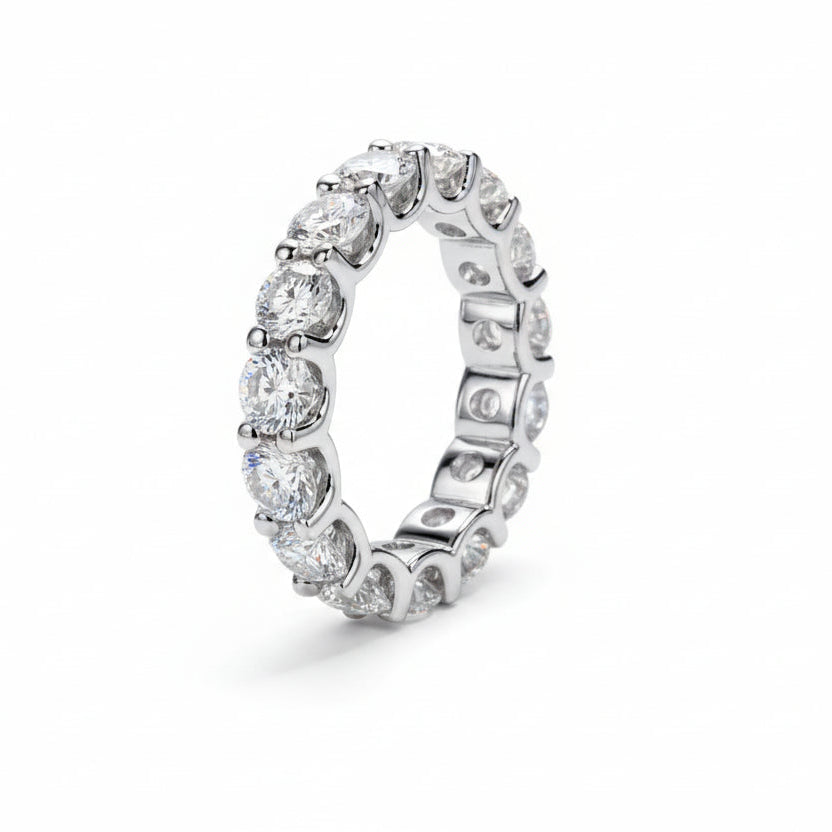 Moissanite Eternity Ring – U Setting, 4.5mm Stones – VK. Diamonds