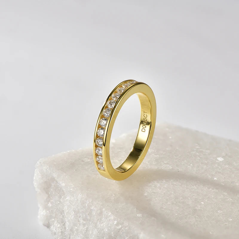 Moissanite Eternity Rings. 0.60 Carat genuine Moissanite. 2mm moissanite