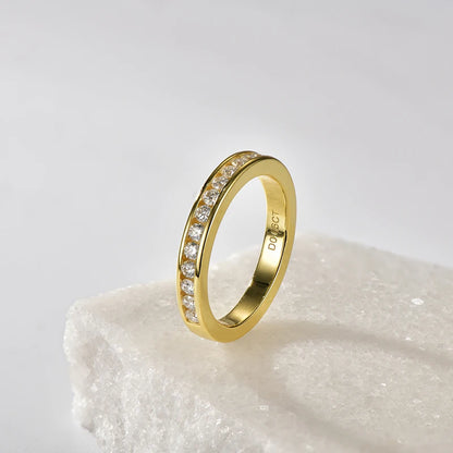 Moissanite Eternity Rings. 0.60 Carat genuine Moissanite. 2mm moissanite