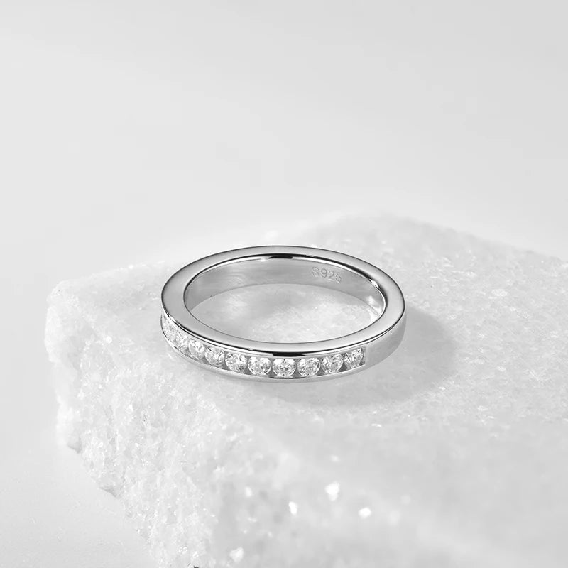 Moissanite Eternity Rings. 0.60 Carat genuine Moissanite. Luxury ring