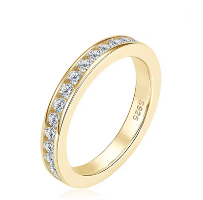 Moissanite Eternity Rings. 0.60 Carat genuine Moissanite. Yellow