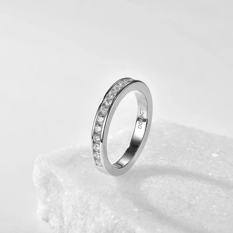 Moissanite Eternity Rings. 0.60 Carat genuine Moissanite. top ring 