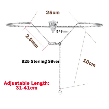 925 Sterling Silver bracelet with measurements on a white background