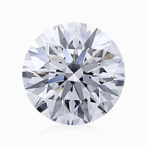 Round cut diamond on a white background