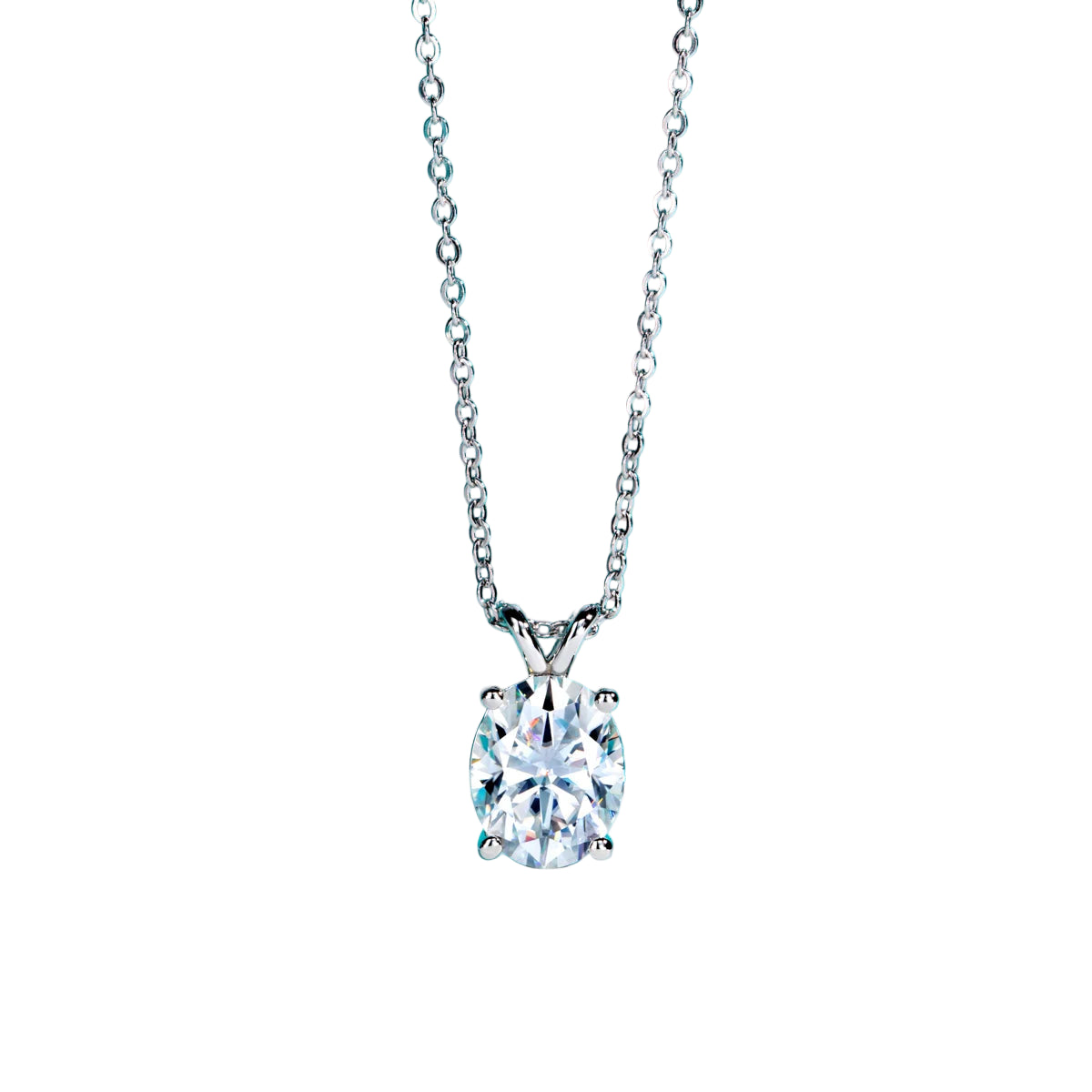 Oval Cut Moissanite Pendant Necklace – Available in 2ct, 3ct, 4ct, 5ct
