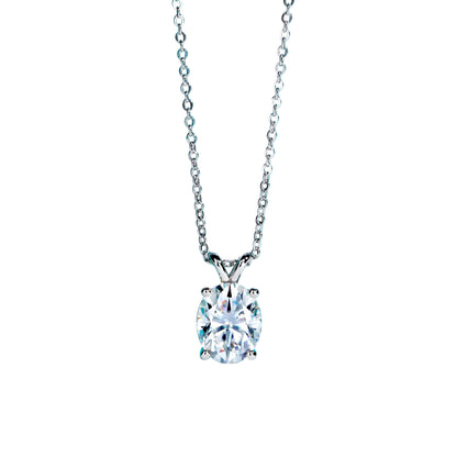 Oval Cut Moissanite Pendant Necklace – Available in 2ct, 3ct, 4ct, 5ct