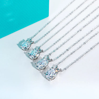 Oval Cut Moissanite Pendant Necklace – Available in 2ct, 3ct, 4ct, 5ct Top Quality