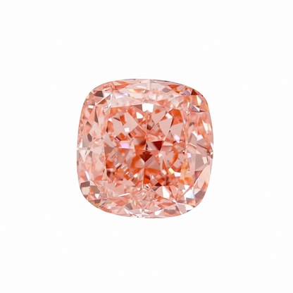 Pink diamond with IGI certificate on a gray background