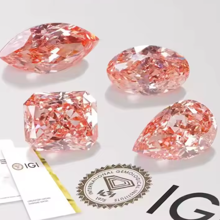 Pink color lab grown diamonds