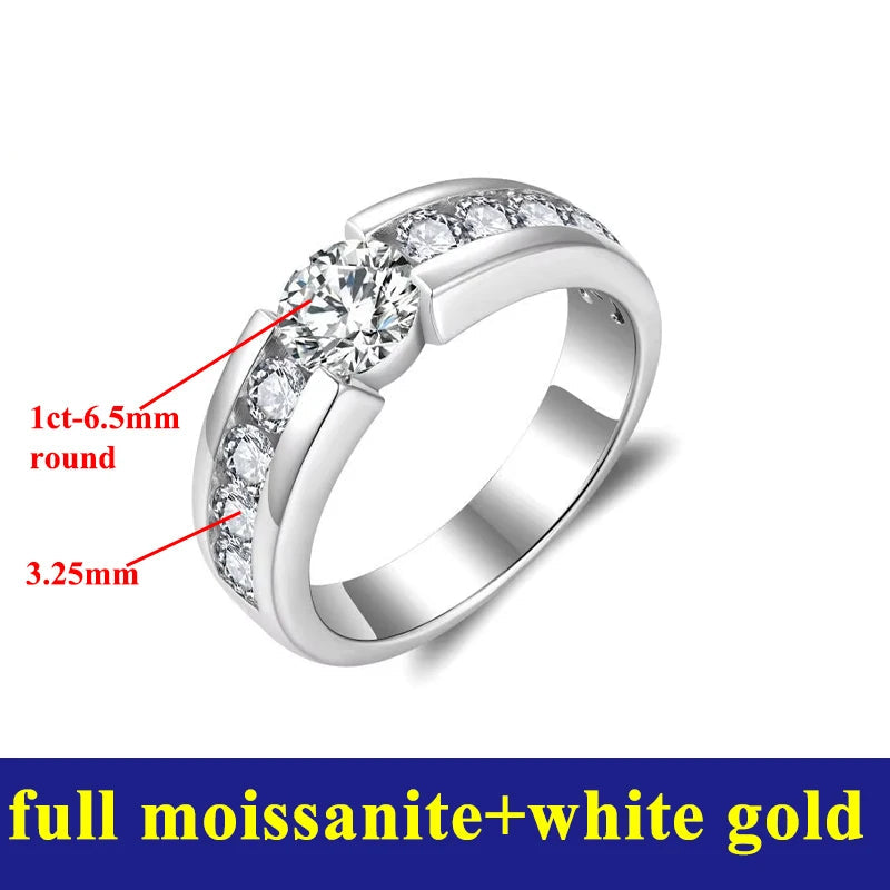 Premium 925 sterling silver moissanite ring for men