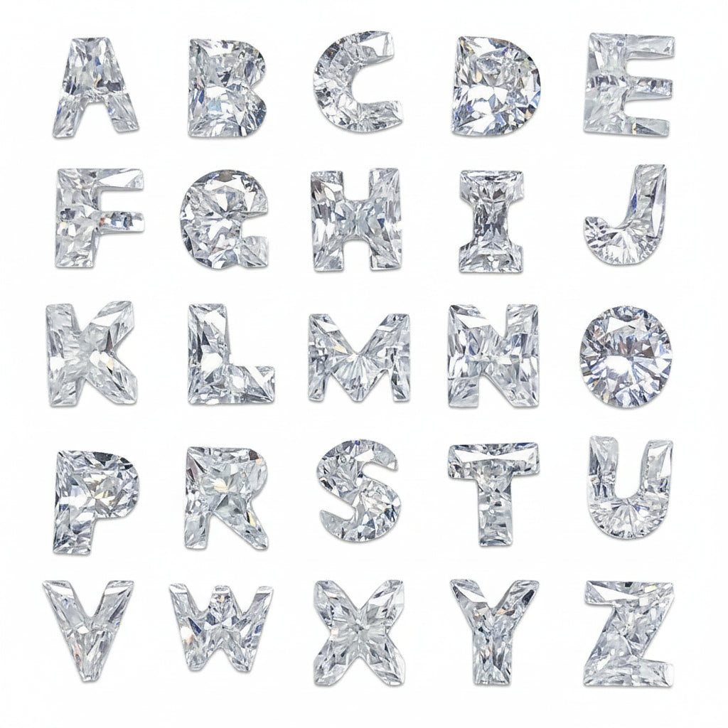 Premium A-Z alphabet moissanite loose stones