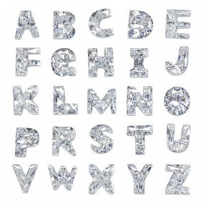 Premium A-Z alphabet moissanite loose stones