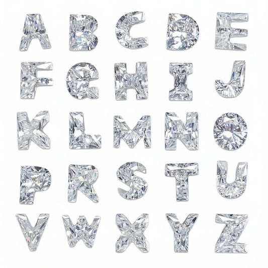 Premium A-Z alphabet moissanite loose stones