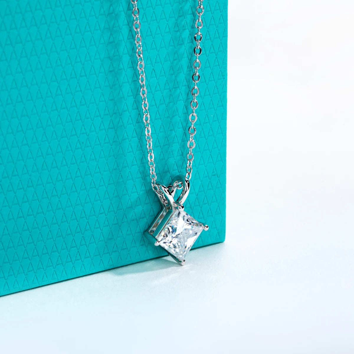 Princess Cut Moissanite Diamond Pendant Necklace for WomenLuxury Jewelry