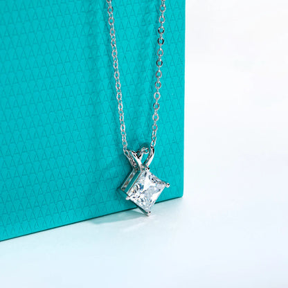 Princess Cut Moissanite Diamond Pendant Necklace for WomenLuxury Jewelry