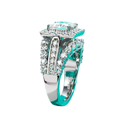 Princess Cut Moissanite Engagement Ring – Elegant Bridal Jewelry. All Moissanite stones 