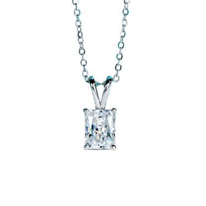 Radiant Cut Moissanite Diamond Pendant Necklace 2 to 5 Carat.
