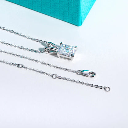 Radiant Cut Moissanite Diamond Pendant Necklace 2 to 5 Carat. best moissanite pendant 