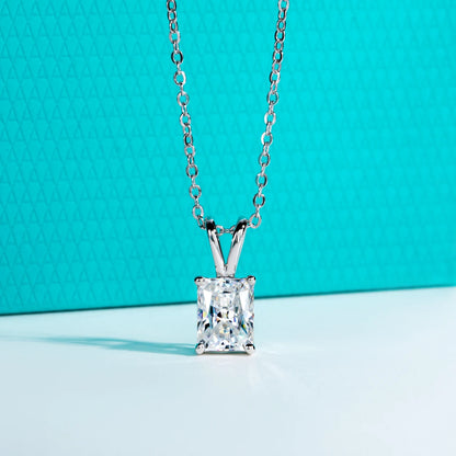 Radiant Cut Moissanite Diamond Pendant Necklace 2 to 5 Carat. best moissanite pendant necklace