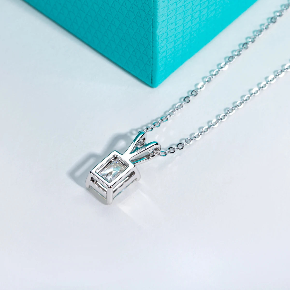 Radiant Cut Moissanite Diamond Pendant Necklace 2 to 5 Carat. Elegant moissanite jewelry 
