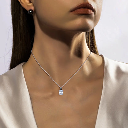 Radiant Cut Moissanite Diamond Pendant Necklace 2 to 5 Carat.