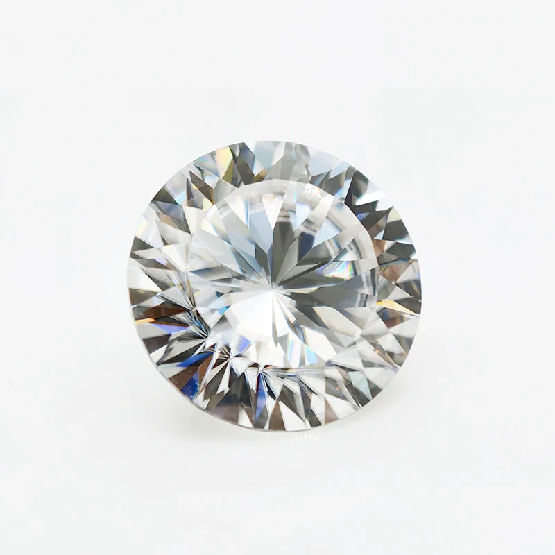 Round moissanite Millennium cut sparkle