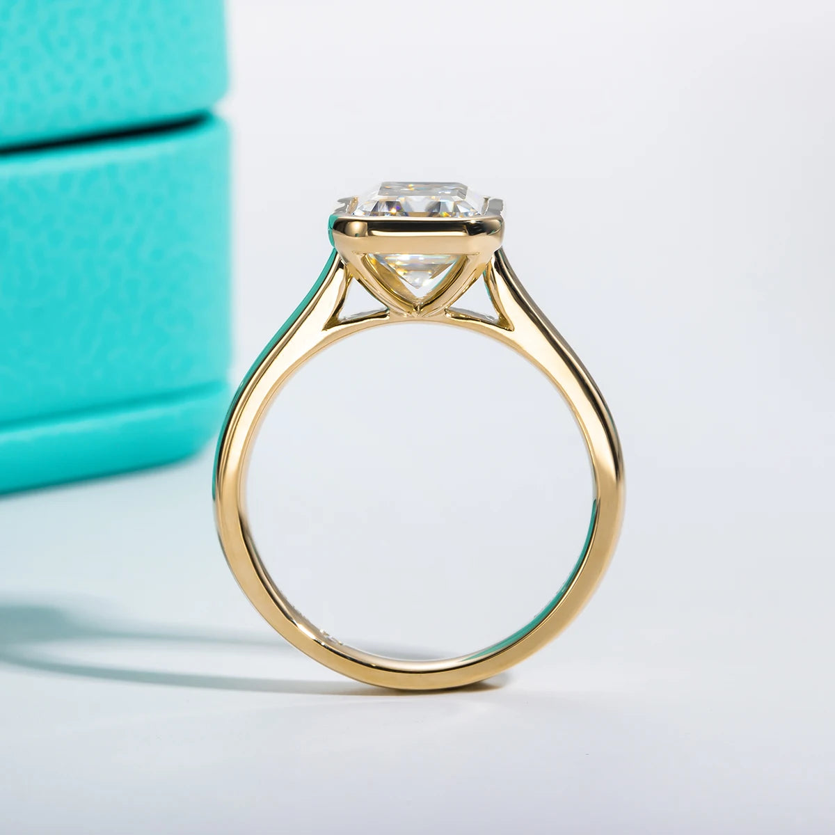 3.0 Carat. Emerald Cut Moissanite Engagement Rings.