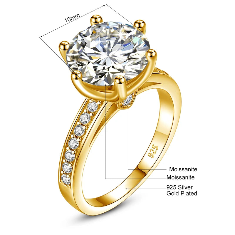 Moissanite Engagement Rings. 4.0 Carat. All Stones Are Moissanite.