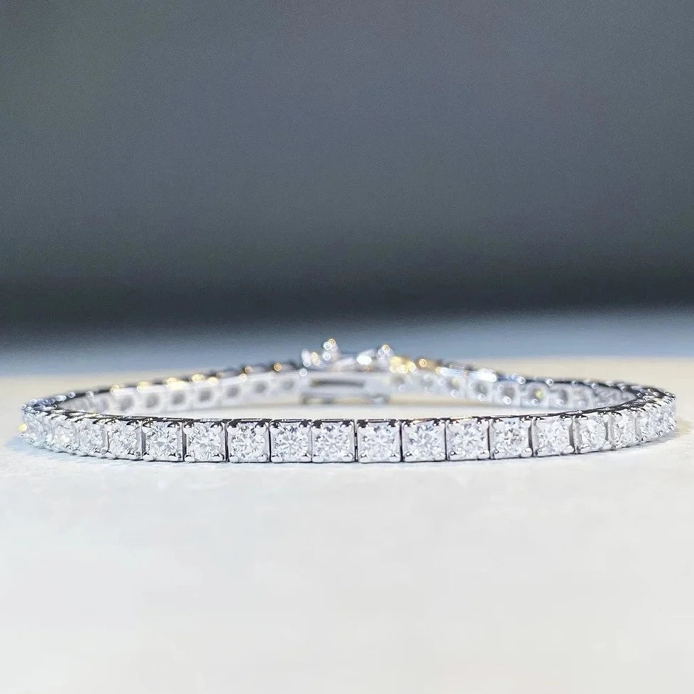 Luxury Moissanite Diamond Tennis Bracelets. 3mm. Genuine Moissanites.