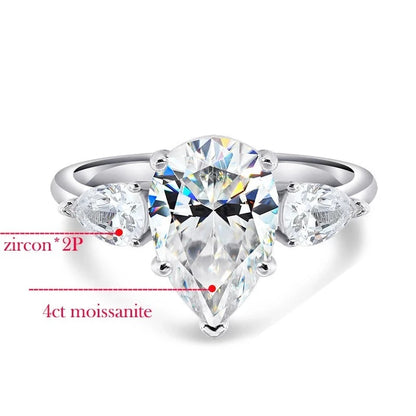 Elegant Green Moissanite Engagement Rings. 4.0 Carat.