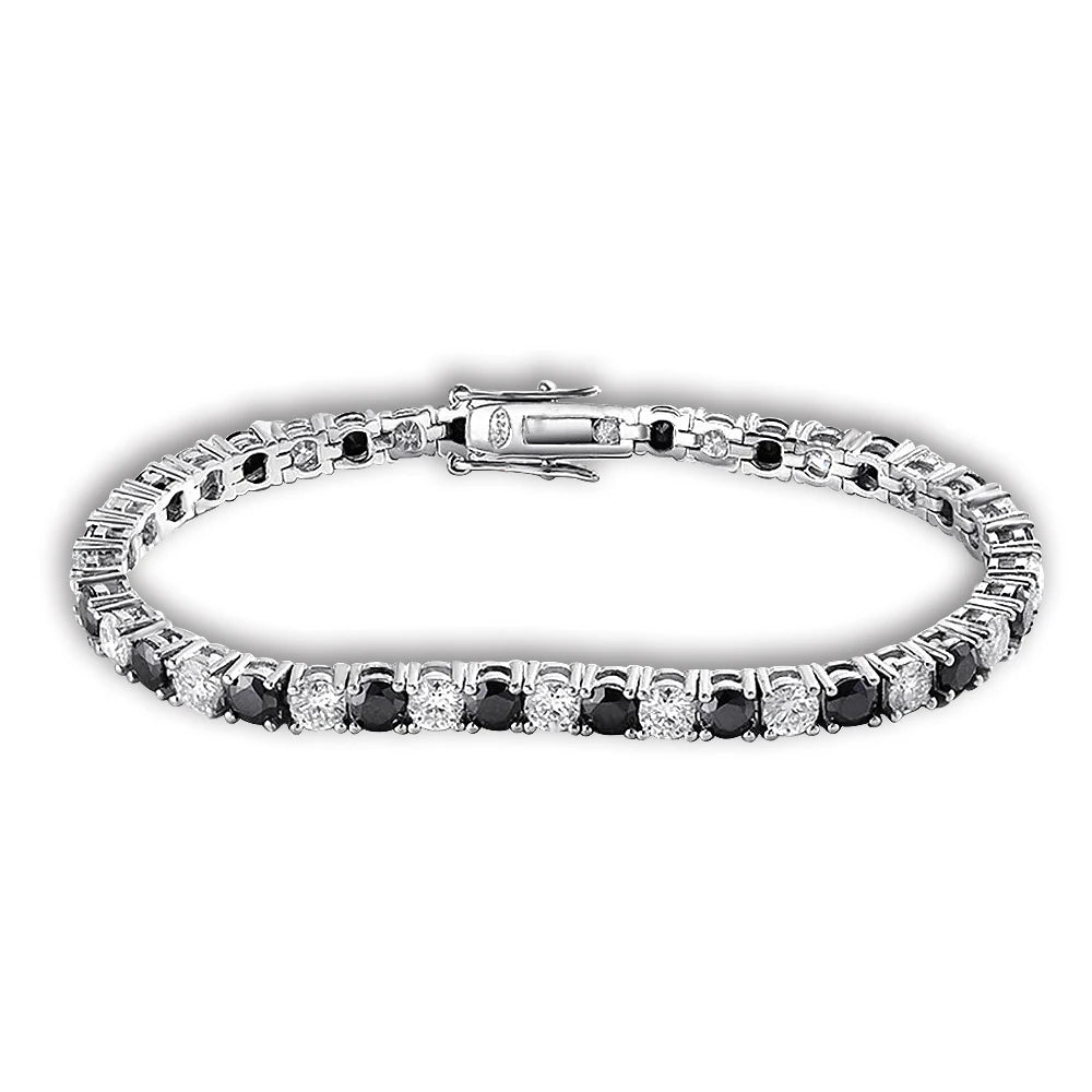 Moissanite Diamond Tennis Bracelets. Red White and Black White Color.