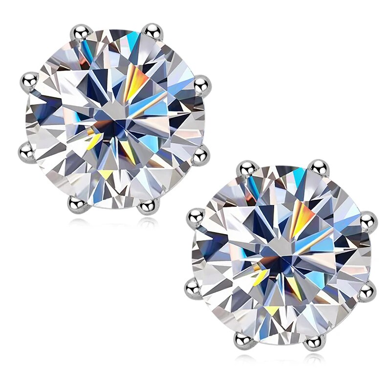 Elegant Moissanite Diamond Earrings. 1.0 to 4.0 Carat. Genuine Moissanite Gemstones.