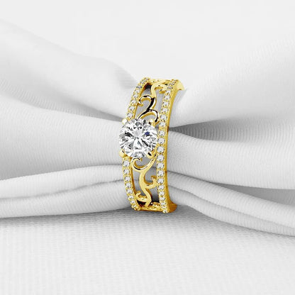 Luxury Gold Engagement Rings. 0.75 Carat. D VVS1.