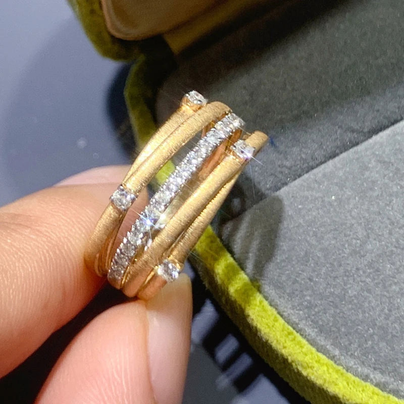 18K Yellow Gold Ring with Real 0.25ct Diamonds.