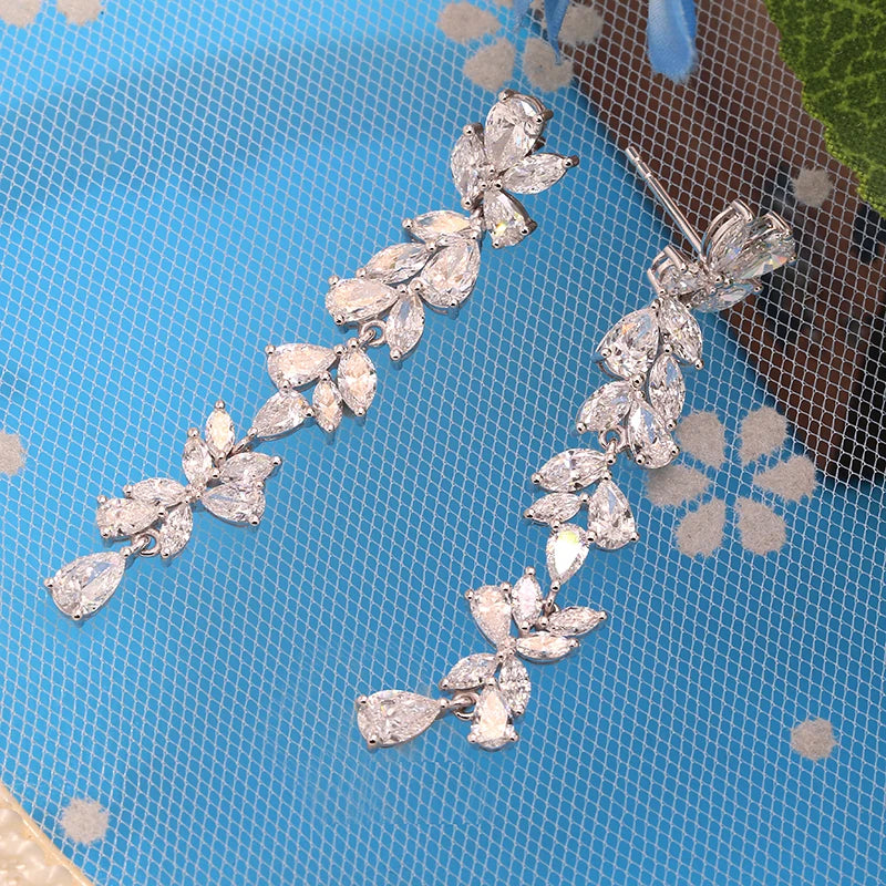 Elegant Diamond Earrings - Lab-Created Diamond. 14K White Gold