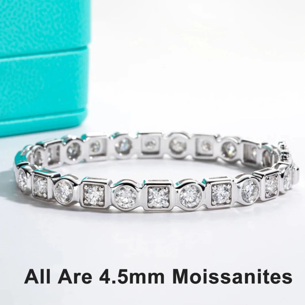 Moissanite Bracelets. Luxury Jewelry. Genuine Moissanite.