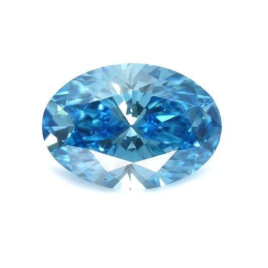 Loose Diamond. Fancy Vivid Blue. 2.41 Carat VVS2 Oval Cut. Lab-Grown Diamond