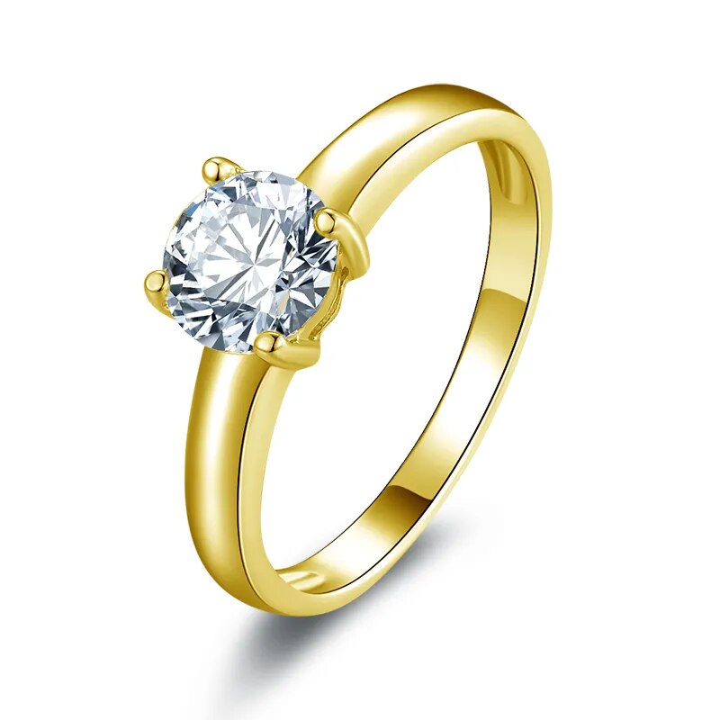 Moissanite Diamond Engagement Gold Rings. 1.0 Carat D VVS1.