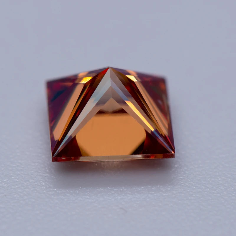 Princess Cut Moissanite Gemstone. Garnet Color. 1.0 To 5.0 carat.