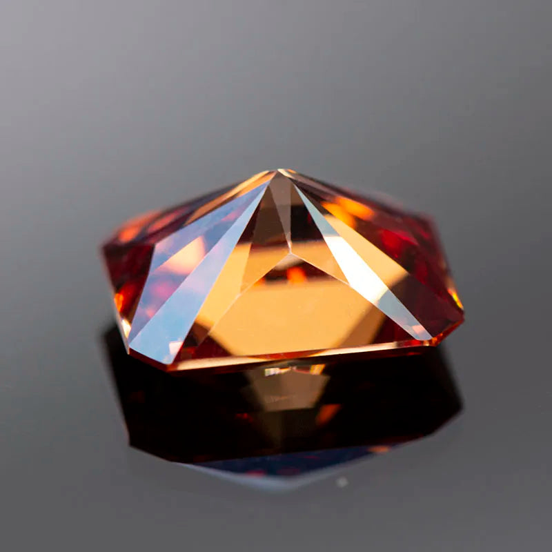 Loose Moissanite Stone. Garnet Color. Radiant Cut. 0.50 To 5.0 Carat.