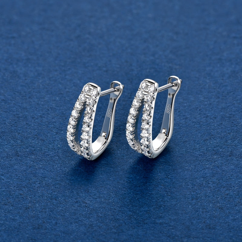 Elegant Moissanite Earrings. 1.50mm 40 pcs Genuine Moissanites.