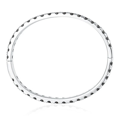 Black Moissanite Diamond Bangle. 4mm Genuine Moissanite.