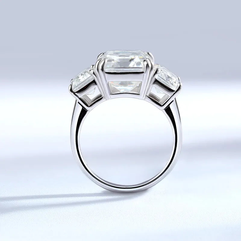 Shop Moissanite Engagement Rings. 12.0 Carat. Emerald Cut.