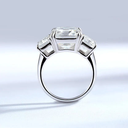 Shop Moissanite Engagement Rings. 12.0 Carat. Emerald Cut.