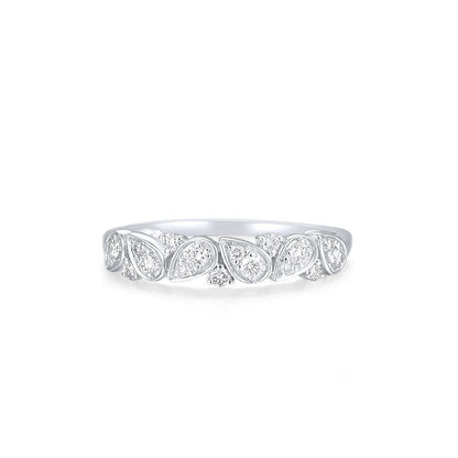 Elegant Natural Diamond Rings For Women. 14K White Gold.