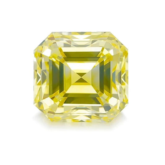 Loose Lab Diamond. Fancy Intense Yellow. 1.21 Carat. VVS1 Asscher Cut.