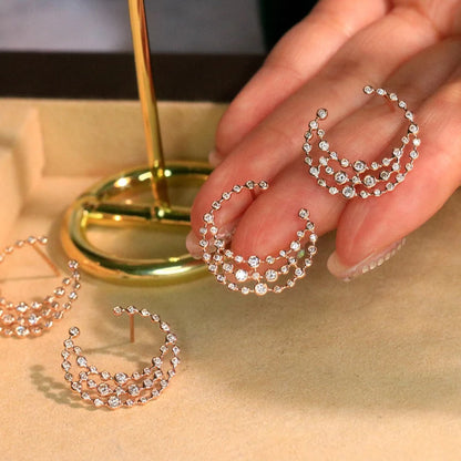 Rose Gold Natural Diamond Earrings. 0.50 Carat. Diamond Jewelry.
