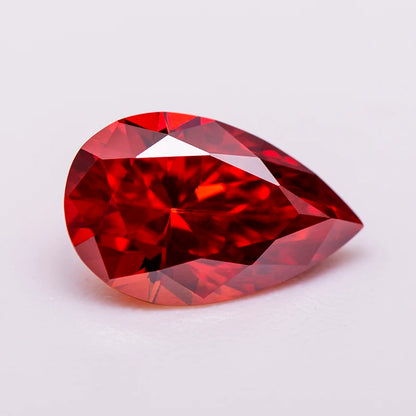 Moissanite. Garnet Color. Pear Cut. 0.50 To 5.0 Carat. Genuine Moissanite.