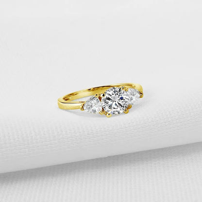 Elegant Gold Engagement Rings. 0.80 Carat Genuine Moissanite. D VVS1.