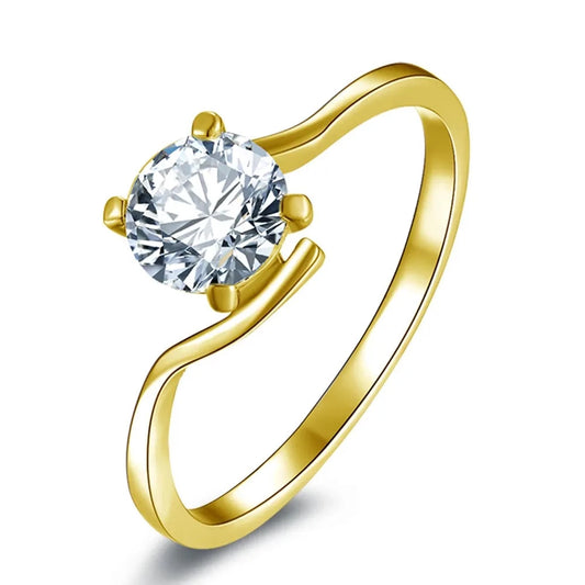 Elegant Moissanite Engagement Gold Rings. 0.80 Carat D VVS1.